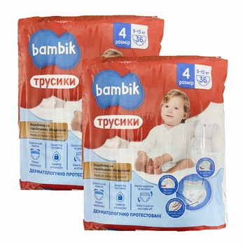Дитячі підгузки-трусики Bambik 4 Maxi (9-15 кг), 72 шт