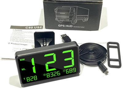 Цифровий GPS спідометр HUD C80, універсальний, бездротовий, для автомобіля, мотоцикла, човни від USB