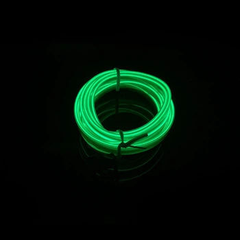 Гибкий неоновый шнур в салон авто 5 м в USB Зеленый, холодный неон (с инвертором), контурная подсветка