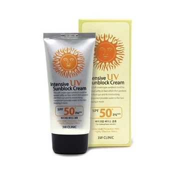 Сонцезахисний крем 3W Clinic Intensive UV Sunblock Cream SPF50, 70 мл