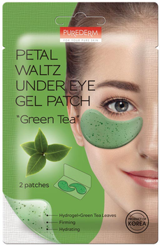Płatki pod oczy Purederm Petal Waltz Under Eye Gel Patch wegańskie Zielona Herbata 2 szt (8809541198977)