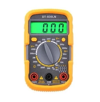 Мультиметр цифровий DT830LN (1*6F22, ЖК 48х11, тест діодів, тест транзисторів, зумер, прозвонка)