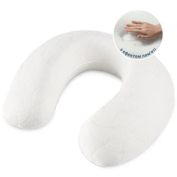 Подушка рогалик для путешествий MEMORY FOAM IDEIA 30х40 см с эффектом памяти, мемори, с наволочкой на молниий