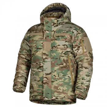 Зимняя мужская повседневная куртка Patrol System 3.0 Dewspo RS Мультикам M Kali AI420 с капюшоном липучками на рукавах и груди для шевронов и патчей