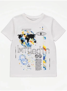 Футболка белая с рисунком Lmtd Edtn George 122-128см (400094721)