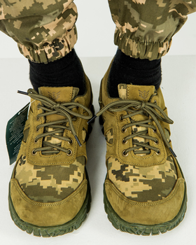 Кросівки чоловічі Армос нубук з тканинними вставками піксель, підошва енерджі 40, Оливковий