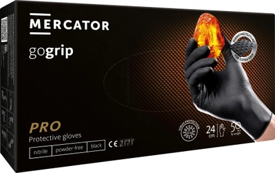 Рукавички нітрилові неопудрені MERCATOR gogrip black XL 50шт