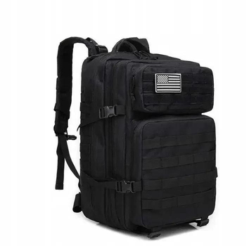 Чоловічий універсальний рюкзак сумка ранець на плечі функціональний і місткий 600D Polyester Чорний 45 л