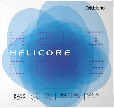 Струны для контрабаса D'Addario Helicore Hybrid Bass String Set 3/4 Scale Medium Tension