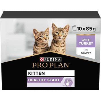 Вологий корм для котят Pro Plan Kitten Healthy Start 10 pouch х 85 г - індічка