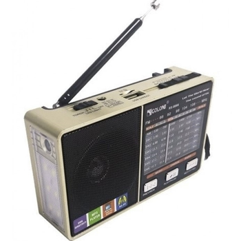 Радиоприемник аккумуляторный и от батареек с фонариком, USB и microCD флешки радио FM/AM/SW Golon RX 8866 Gold