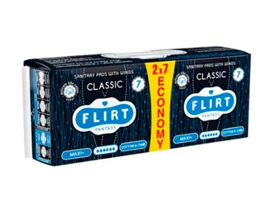 Прокладки гігієнічні FANTASY FLIRT classic - cotton 6к. 14шт & care