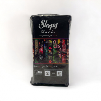 Прокладки "Sleepy" black long №2 чорні довгі 20 шт