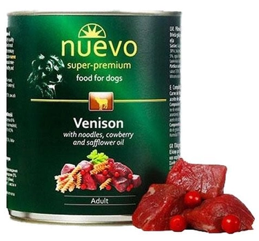 Вологий корм для собак Nuevo Venison Adult Макарони з дичиною 800 г (4250231595028)