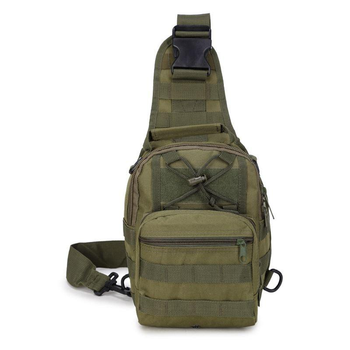 Тактическая мужская сумка армейская борсетка однолямочная цвет хаки, олива.