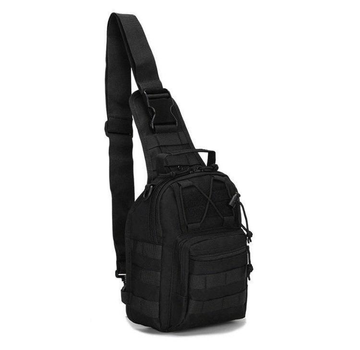Тактическая мужская сумка армейская борсетка однолямочная цвет Черный.