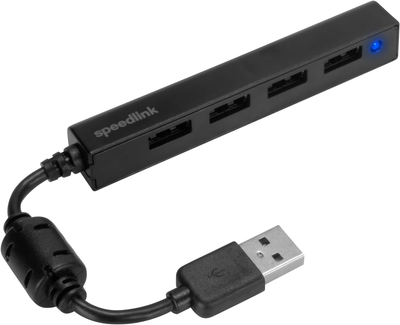 Hub USB SPEEDLINK SNAPPY SLIM 4-port Passive USB 2.0 Black (SL-140000-BK)