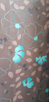 Ткань мебельная обивочная, LYMEL SAVANA flowers , рогожка, коричневый с цветами , пог. м.