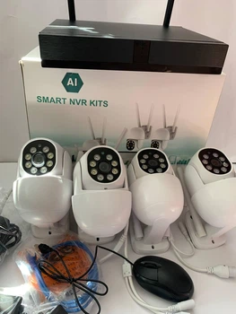 Комплект камер видеонаблюдения 4 камеры 3 Мп wifi поворотных уличные наружные