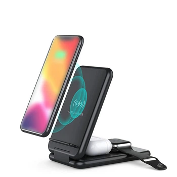 Док-станция 3 в 1 Smart X Черный беспроводная зарядка для смартфона часов наушников быстрая зарядка (IOS, Android) 15W (UR149B)