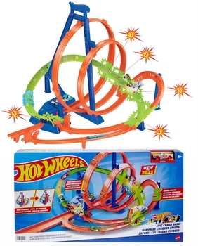 Моторизованный Трек Хот Вилс Гигантская Петля Безумные Столкновения Hot Wheels Epic Crash Dash Mattel HTP55