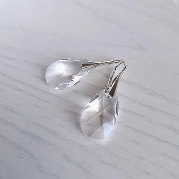 Серьги Hand Made с прозрачными кристаллами Swarovski в форме капли