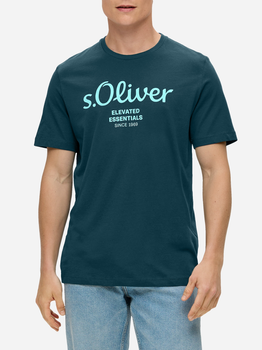Koszulka męska s.Oliver 10.3.11.12.130.2141458-69D1 L Ciemnoturkusowa (4099975042951)