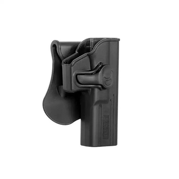 Тактична пластикова кобура Amomax для пістолета Glock 17/22/31. Колір: Чорний, AM-G17G2