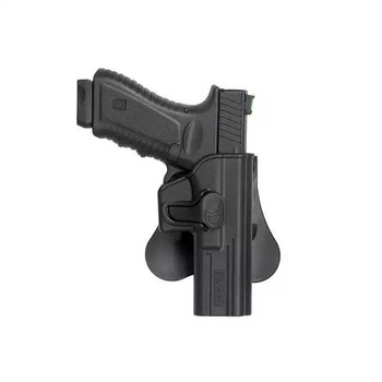 Тактична пластикова кобура Amomax для пістолета Glock 17/22/31. Колір: Чорний, AM-G17G2
