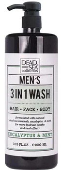 Гель - шампунь мужской Dead Sea Collection 3 в 1 Эвкалипт- Мята 1000 мл (7290107427678)