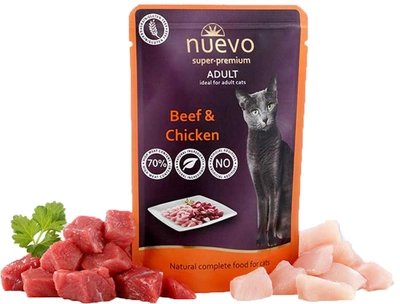 Mokra karma dla kotów Nuevo Adult wołowina z kurczakiem 85 g (4250231598586)