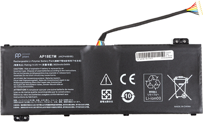 Акумулятор PowerPlant для ноутбуків Acer Aspire 7 A715-74 (AP18E7M) 14.8V 3620mAh (NB410705)