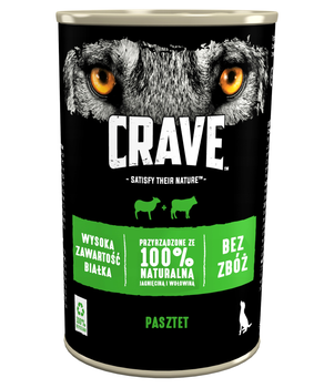 Вологий корм для собак Crave з бараниною та яловичиною 400 г (4008429130854)