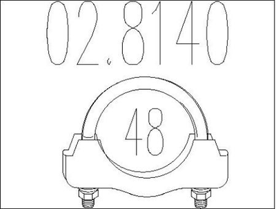 Хомут вихлопної системи U-подібний (М10, Діаметр 48 мм) MTS (028140)