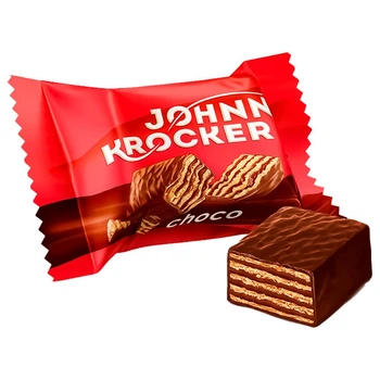 Цукерки Roshen Johnny Krocker Choco вафельні глазуровані 1 кг