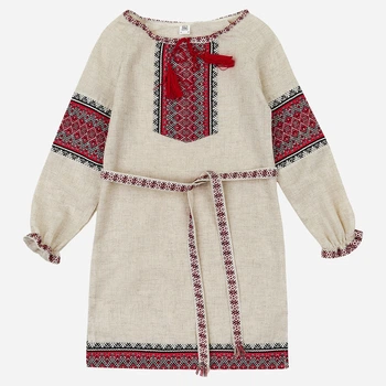 Дитяча сукня-вишиванка лляна для дівчинки Мальви ПДЛ-0701м 98 см Сіра (ROZ6501045406)