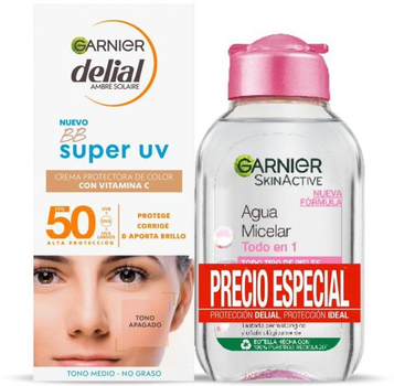 Набір BB-крем для обличчя Garnier Delial Facial 50 мл Spf50 + Micellar Water 100 мл (8445098333906)