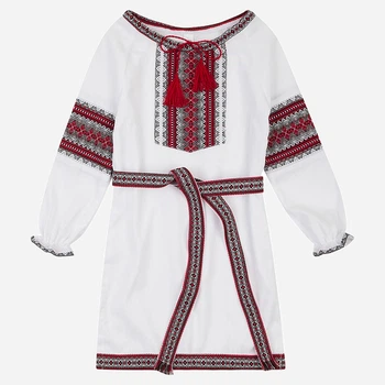 Дитяче плаття-вишиванка лляне для дівчинки Мальви ПДЛ-0742м 116 см Біле (ROZ6400148169)