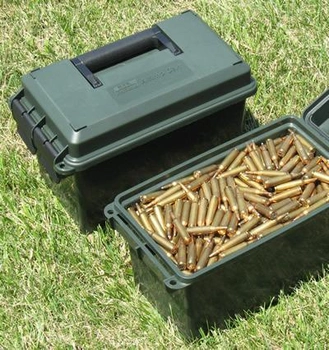 Коробка MTM AC50C для патронов кал. 50 BMG. Размеры – 19х34х22 см