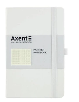 Записна книга Partner 12.5x19.5 cм 96 аркушів в крапку, біла Axent