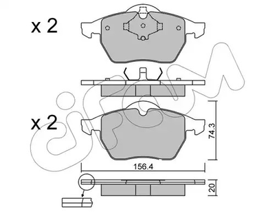 Колодки передние тормозные A4/Golf/Passat 94-(ATE), CIFAM (8221812)