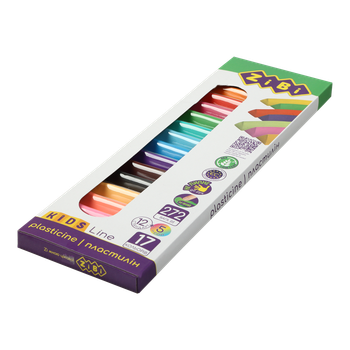 Пластилін 17 кольорів (12 стандарт+5 неон) 272 г, KIDS line