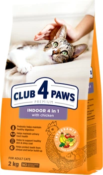 Корм Сухий Club 4 Paws Premium Indoor 4 в 1 для дорослих кішок 