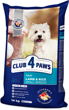 Сухой корм для взрослых собак мелких пород Club 4 Paws Премиум Ягненок и Рис 14 кг (4820083909580)(B4530901)