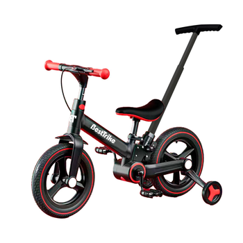 Детский складной велосипед трансформер беговел Best Trike BT-84119 родительская ручка, боковые колеса