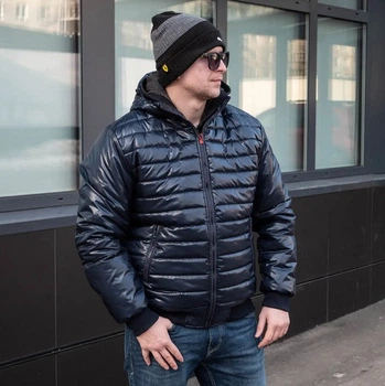 Демісезонна куртка чоловіча великого розміру UF-Fashion 7-дт лак 50 синій