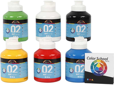 Zestaw farb akrylowych A-Color Matt 6 x 500 ml (5707167416150)