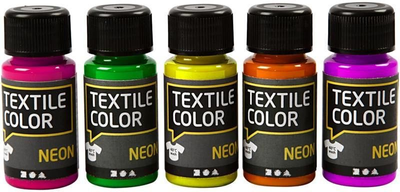 Zestaw farb do tkanin Creativ Company Neon 5 x 50 ml (5707167903742)
