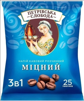 Напиток кофейный растворимый 3 в 1 Петровская Слобода с ароматом Крепкий 25 шт