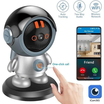 Поворотная беспроводная Wi-Fi видеокамера 3MP видеоняня Робот с датчиком движения 355 градусов UKC HD Smart Camera ART 8936